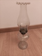 Stara oryginalna Lampa naftowa z przezroczystego szkła vintage lata 60/70