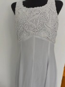 Biała suknia ślubna z koronką gipiurą taliowana rozmiar 36