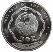 Moneta bulionowa YEAR OF THE TIGER Bhutan - 1oz uncja Ag 999. Czytaj opis