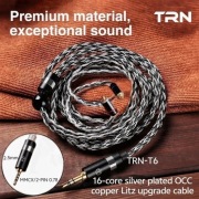 TRN T6 16 Rdzeni kabel do słuchawek IEM MMCX/2.5mm, 0.78/2.5mm