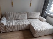 Narożnik z funkcją spania nowy miękki sztruks