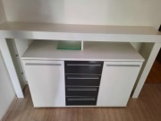 Komoda z nadstawką RIVA II PLUS szary połysk LED