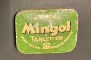 Mingol tabletki stare blaszane pudełko 