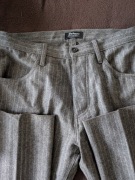 Barbanera, szare spodnie z wełny w prążki, rozm. 46