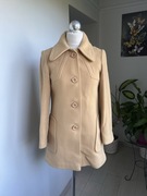 Francuski płaszcz vintage Griffon Paris, beżowy, wełniany retro