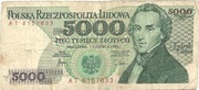 5000 Zł   F. CHOPIN z 1982 r Nr  AT 6157833 