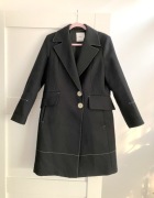 Mango czarny elegancki płaszcz trencz przejściowy