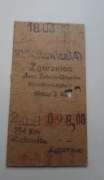 Bilet kartonikowy PKP. Katowice - Zgorzelec 18.03.1969. PRL