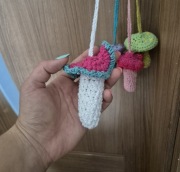 Grzybek na zapalniczkę na szydełku handmade