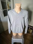 Lyle & Scott sweterek męski L/XL szary melanż karo