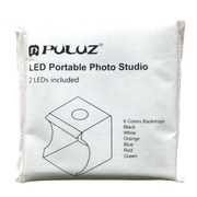 Puluz namiot bezcieniowy 20cm, 2 panele LED, wymienne kolory tła