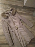 KAREN MILLEN__ ciepły płaszcz beż kaptur  _idealny__36