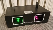 Laser dyskotekowy estradowy, 2 okna czerwony zielony DMX, sound