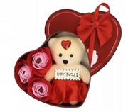 FLOWERBOX Z MISIEM PREZENT WALENTYNKI