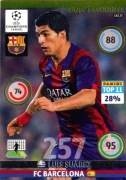 PANINI CHAMPIONS LEAGUE 2014/2015 UPDATE FANS LUIS SUAREZ BARCELONA UE125