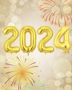 Balony foliowe cyfry Sylwester złote 80 cm