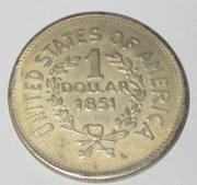 U.S.A. / ONE DOLLAR 1851 / KOPIA