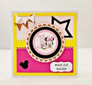 Kartka na 1 roczek ręcznie robiona/Kartka na urodziny/Kartka urodzinowa