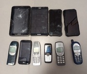 Stare telefony tablety na części 10 sztuk. 