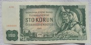 Czechosłowacja 100 koron 1961 P#91 Praga Zamek na Hradczanach i most Karola