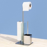 Stojący uchwyt na papier toaletowy ze szczotką toaletową 