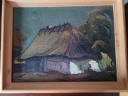 Obraz olejny Stara wiejska chata