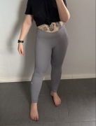 Używane szare leginsy z wysokim stanem oceansapart