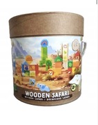  DREWNIANE KLOCKI WOODEN SAFARI DREWNIANE SAFARI 60 ELEMENTÓW ELEFUN