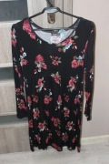 Sukienka róże kwiaty r 38 m elastyczna nowa Janina