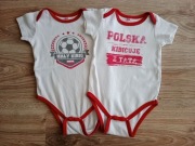 2 x Body krótki rękaw Polska kibicuje rozm. 86