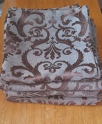 Zasłony brązowe, ażurowe z motywem roślinnym (2 komplety)