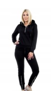 Z301 KOMPLET DRES z ZAMKAMI i KAPTUREM CZARNY r. 38