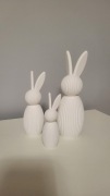 Rodzina zajączków ZAJĄC na Wielkanoc KRÓLIK ozdobna figurka 3D - komplet 3 