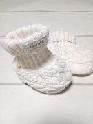 Skarpetki niemowlęce do chrztu białe ecru 0-3m