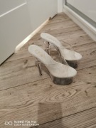 Szpilki platformy klapki r 37 Pleaser przezroczyste