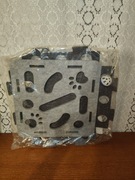 Zabawka dla kota szara z niebieska piłka