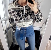 Bluza damska zimowa ciepła z kapturem miś futrzana L