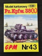 Pz.Kpfw.38(t) model kartonowy GPM nr 43