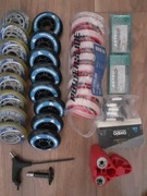 3 komplety kółek do rolek z łożyskami + klucze do wymiany ...