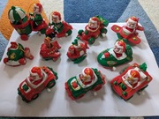 Ozdoby świąteczne bożonarodzeniowe PRL nakręcane mikołaje 