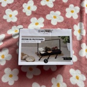 zestaw nowy do serwowania z podstawką czarne miseczki szklane naczynia mini