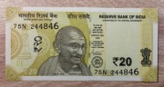 Indie 20 Rupees 2022 P-110dM UNC 