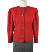 Czerwony żakiet wełniany Rehli 40/L vintage folk tracht 100% wełna