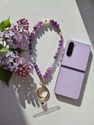 Biżuteryjna smycz do telefonu Agat kwasowany i Jedeit, Mattè Prism