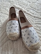 Espadryle DeeZee z kotwicami – jak nowe, 23,5 cm