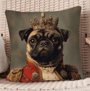 Poszewka na poduszkę mops 45x45cm