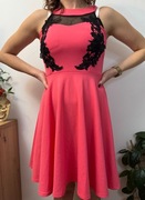 Sukienka imprezowa różowa koktajlowa sukieneczka krótka mini rozmiar 38 M