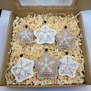 Gwiazdki na szydełku 3D komplet 6 szt zawieszki ozdoby świąteczne