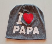 Czapka dziecięca Love z napisem ,,I Love PAPA" rozm uniwersalny