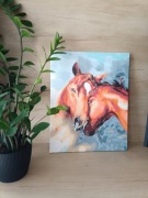 Obraz na płótnie 40x50 "Czułość konia"